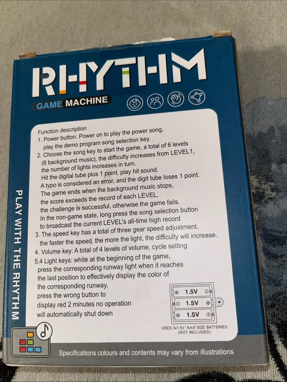 Rhythm Blue Electronic Game Machine with Multicolor Accents
